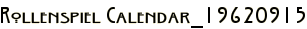 Rollenspiel Calendar_19620915