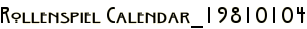 Rollenspiel Calendar_19810104