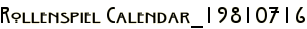 Rollenspiel Calendar_19810716