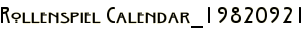Rollenspiel Calendar_19820921