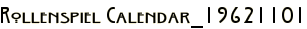 Rollenspiel Calendar_19621101
