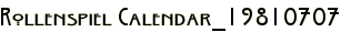 Rollenspiel Calendar_19810707