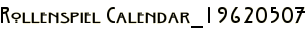 Rollenspiel Calendar_19620507