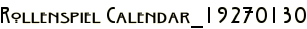 Rollenspiel Calendar_19270130