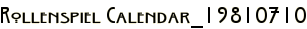 Rollenspiel Calendar_19810710