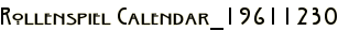 Rollenspiel Calendar_19611230