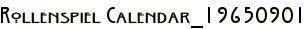 Rollenspiel Calendar_19650901