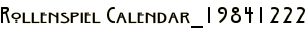 Rollenspiel Calendar_19841222