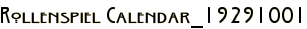 Rollenspiel Calendar_19291001