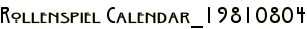 Rollenspiel Calendar_19810804