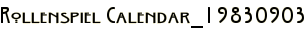 Rollenspiel Calendar_19830903